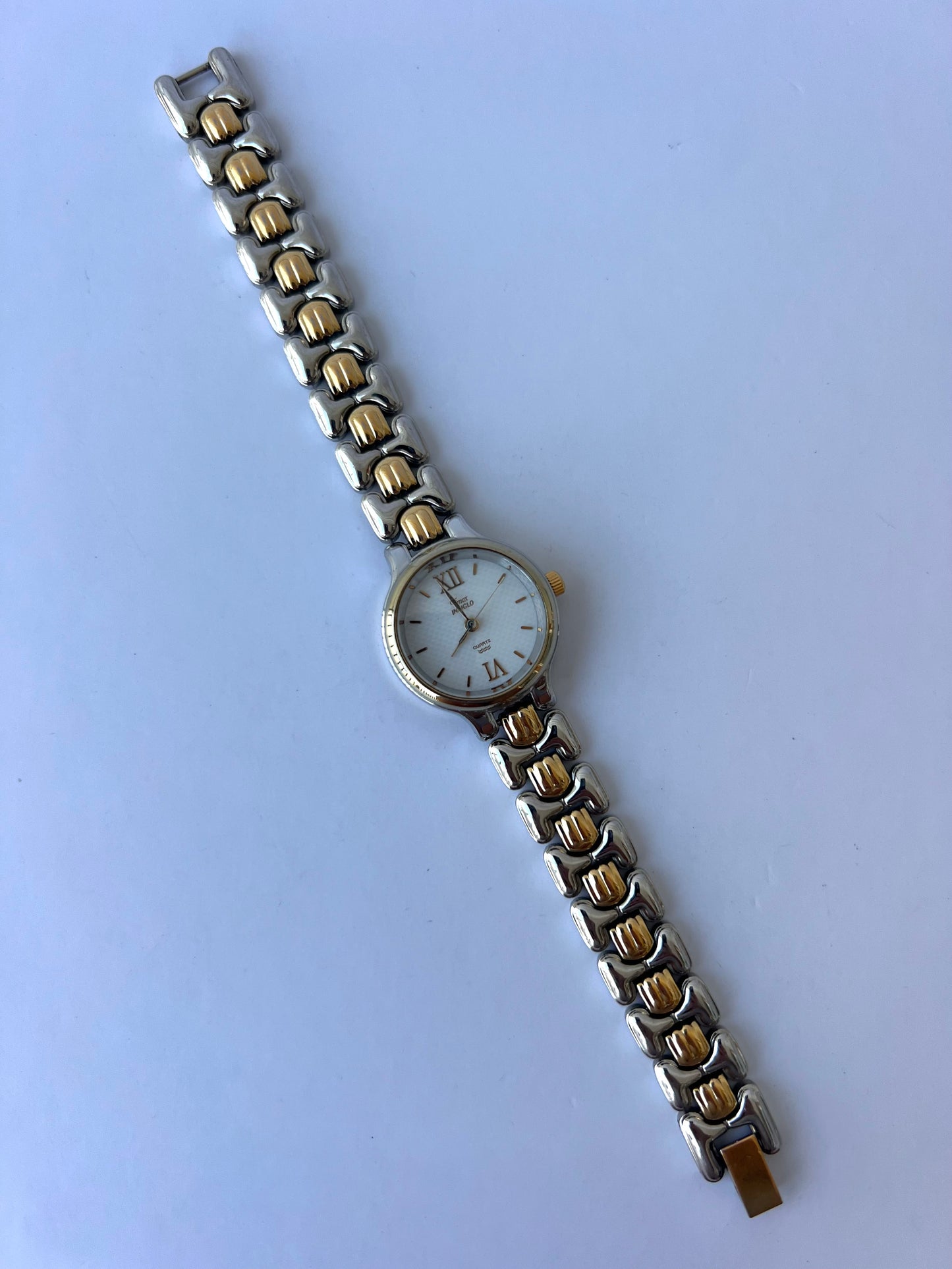 Rare Vintage Cocoa Two Toned Gold/Silver Dainty Womens Watch Wristwatch
