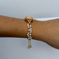 Vintage Lacey Gold Pearl Adjustable Womens Watch Small Face