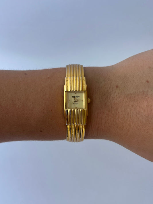 Rare Gold Bangle Bracelet Watch Small Face
