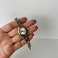 Vintage Rare Modern Round Face Womens Silver Watch