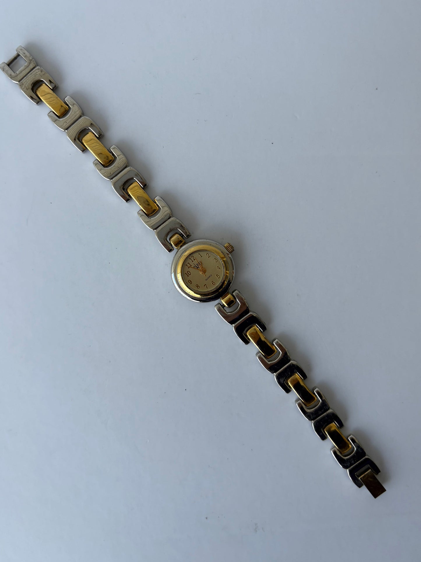 Rare Vintage Paris Two Toned Silver & Gold Details Womens Watch