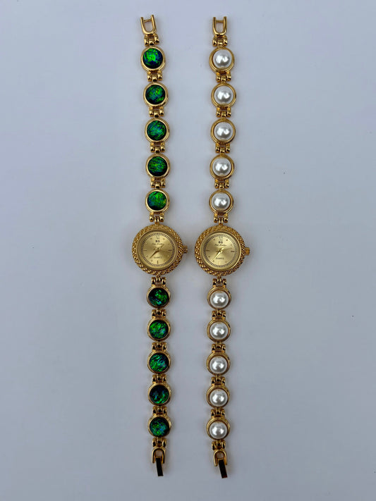 Emerelle Green Gold Toned Women’s Watch Vintage Inspired