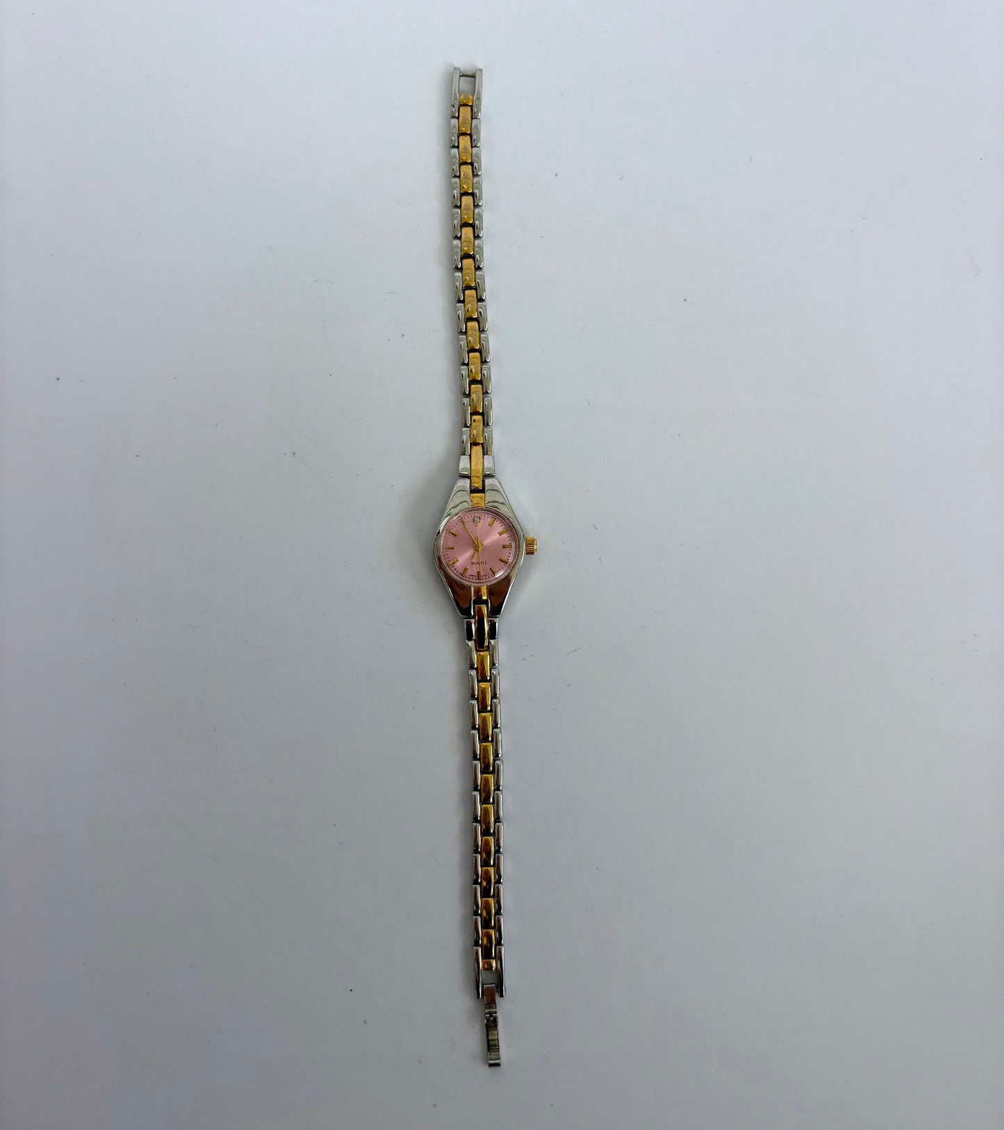 Rare Vintage Pink Detail Gold Womens Watch