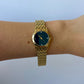 Rare Vintage Black Dial Gold Toned Womens Watch Pierre Cardin