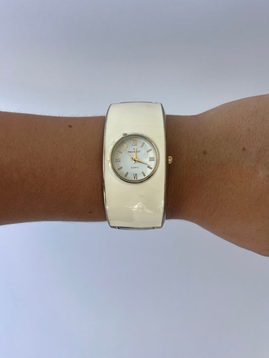Rare Cream Statement Bracelet Watch Small Face