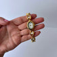 Vintage Pearl Drop Gold Womens Watch Dainty Small Face