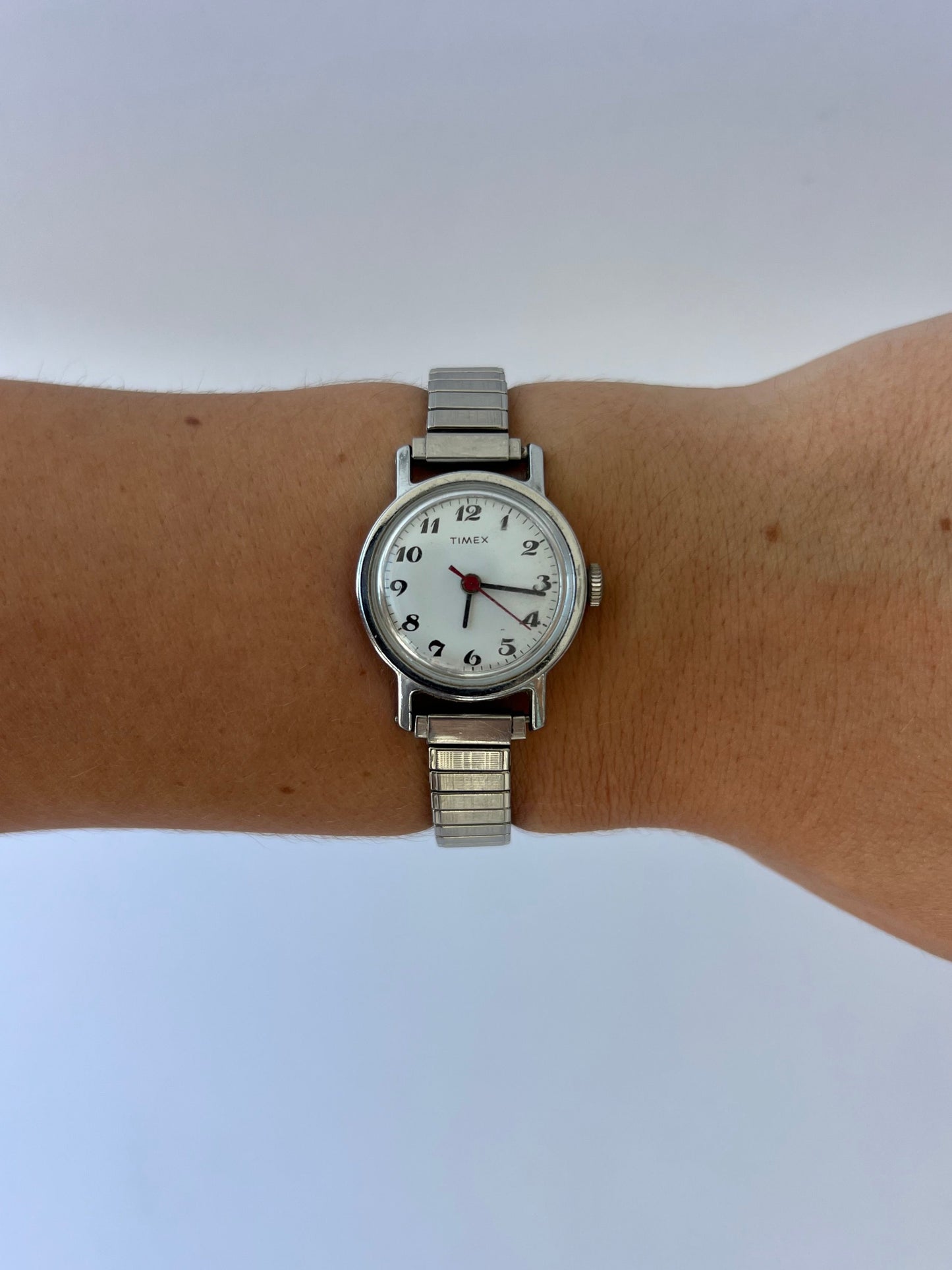 Rare Vintage Timex III Silver Dainty Womens Watch Wristwatch