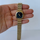 Rare Vintage Black Dial Gold Toned Womens Watch Pierre Cardin