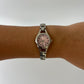 Vintage Rare Pink and Silver Round Face Womens Watch