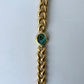 Rare Vintage Blue Face Chunky Links Gold Toned Womens Watch