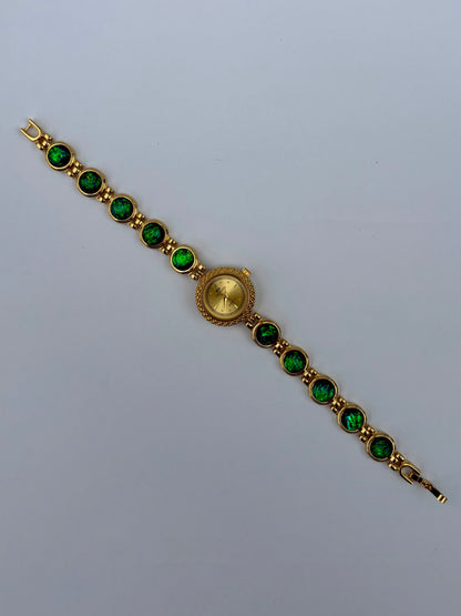 Emerelle Green Gold Toned Women’s Watch Vintage Inspired