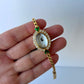 Fairy Green Womens  Vintage Quartz Watch Wristwatch Gold tone