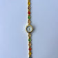 Vintage Pastel Colorful Gold Womens Round Bracelet Quartz Watch Small Dainty Face