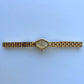 Vintage Gold Oval Flower Minimalist Gold Womens Watch Small Face