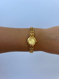 Monte Carlo Womens Circle Classic Vintage Quartz Watch Wristwatch Gold tone