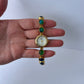 Emerald Green/Blue Gold Toned Watch