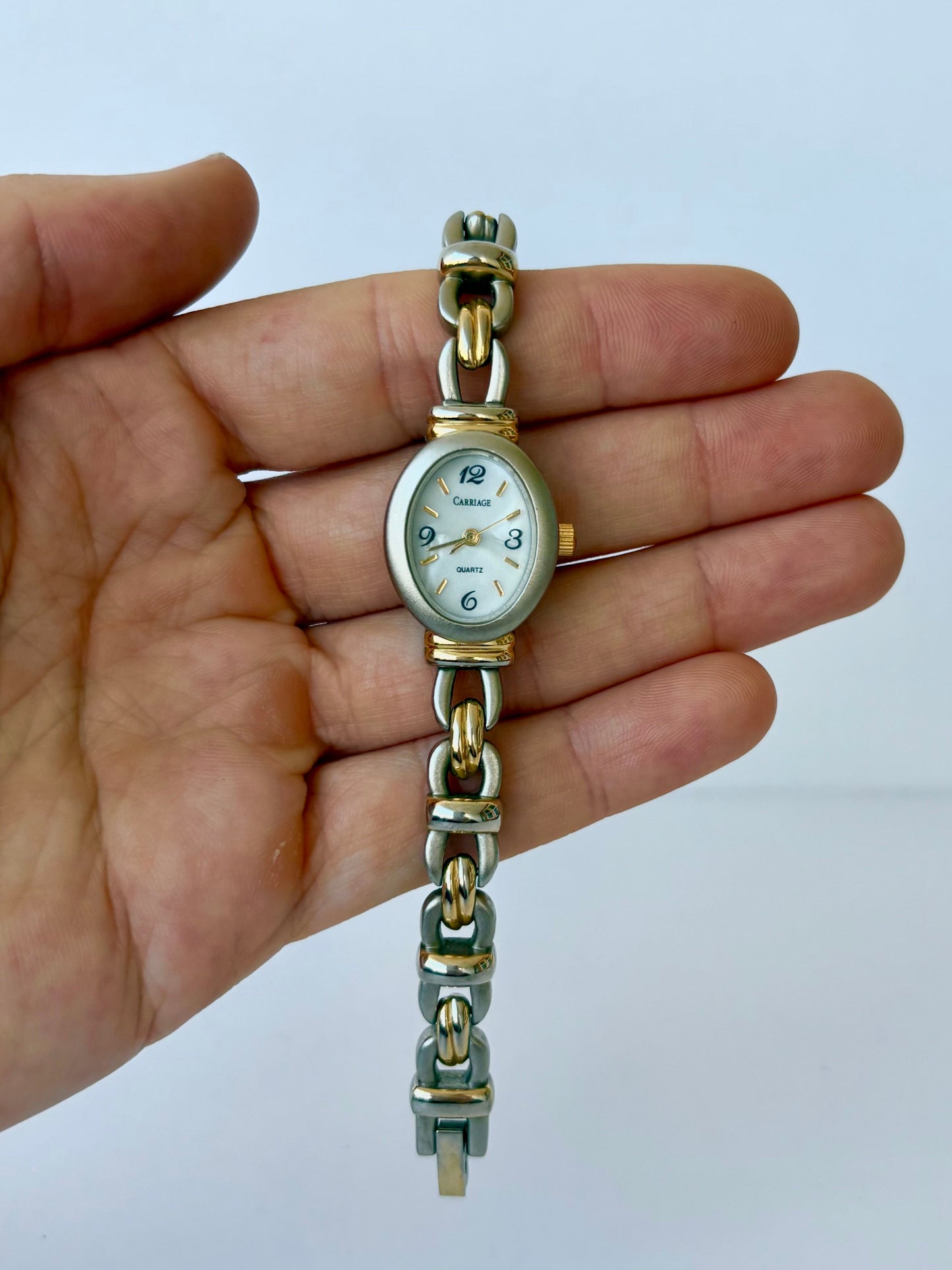 Rare Vintage Silver Toned with Gold Accents Two Toned Womens Watch