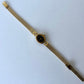 Rare Vintage Dainty Small Face Gold Watch with Black Dial