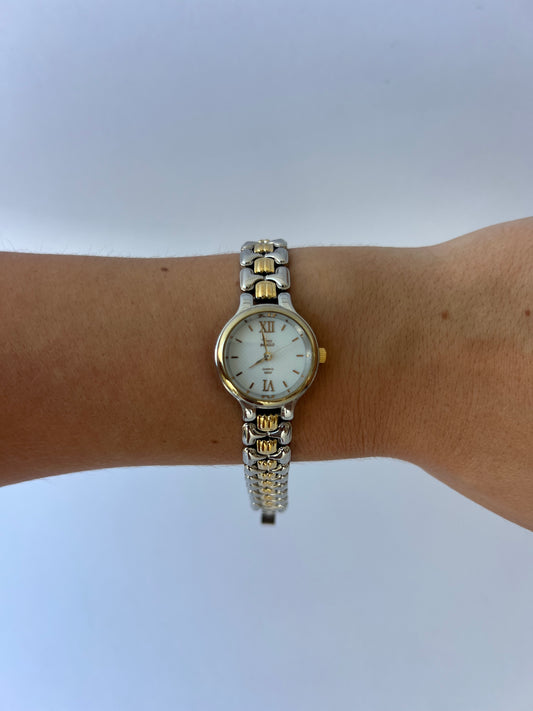 Rare Vintage Cocoa Two Toned Gold/Silver Dainty Womens Watch Wristwatch