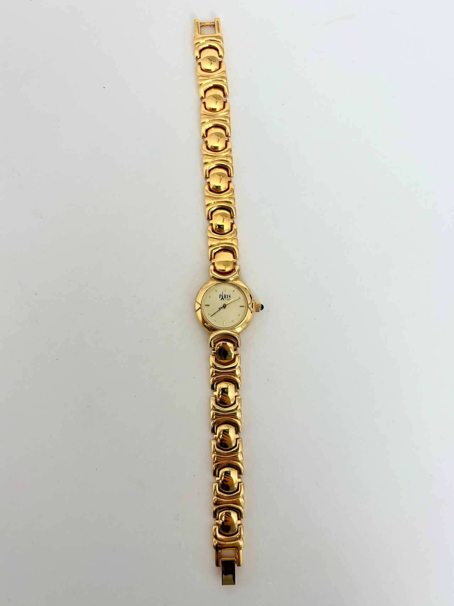 Rare Vintage Gold Toned Circle Dial Womens Watch