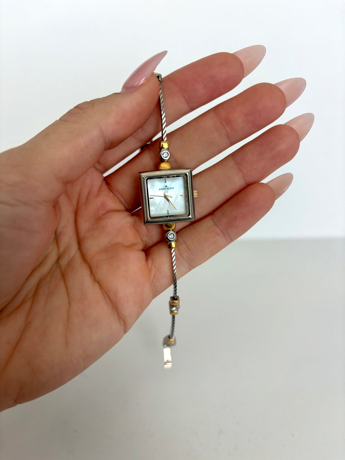 Rare Vintage Dainty Two Toned Square Dial Womens Watch