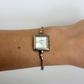 Rare Vintage Dainty Two Toned Square Dial Womens Watch