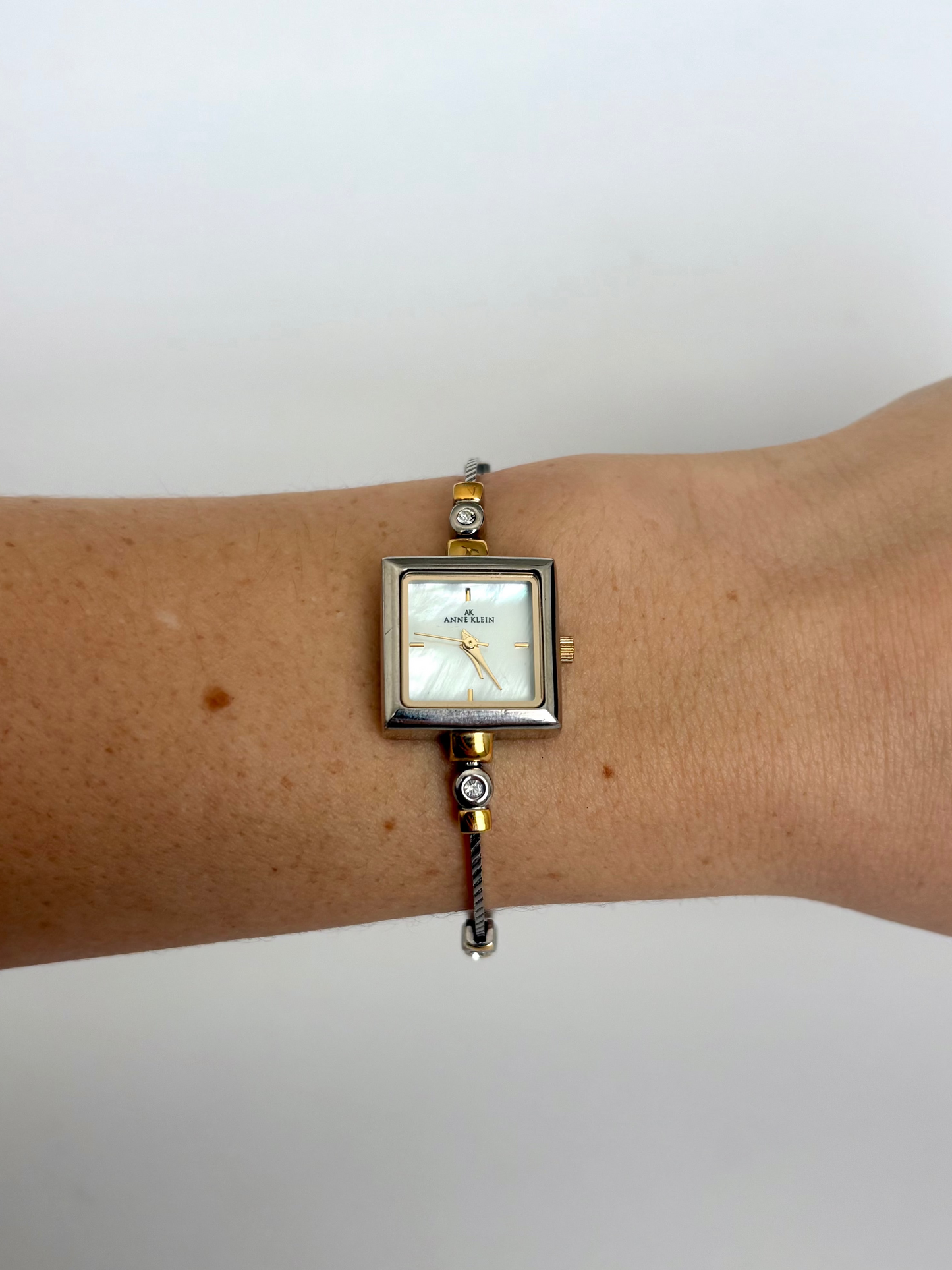 Rare Vintage Dainty Two Toned Square Dial Womens Watch