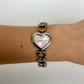 Rare Vintage Silver Heart Details with Pink Dial Womens Watch