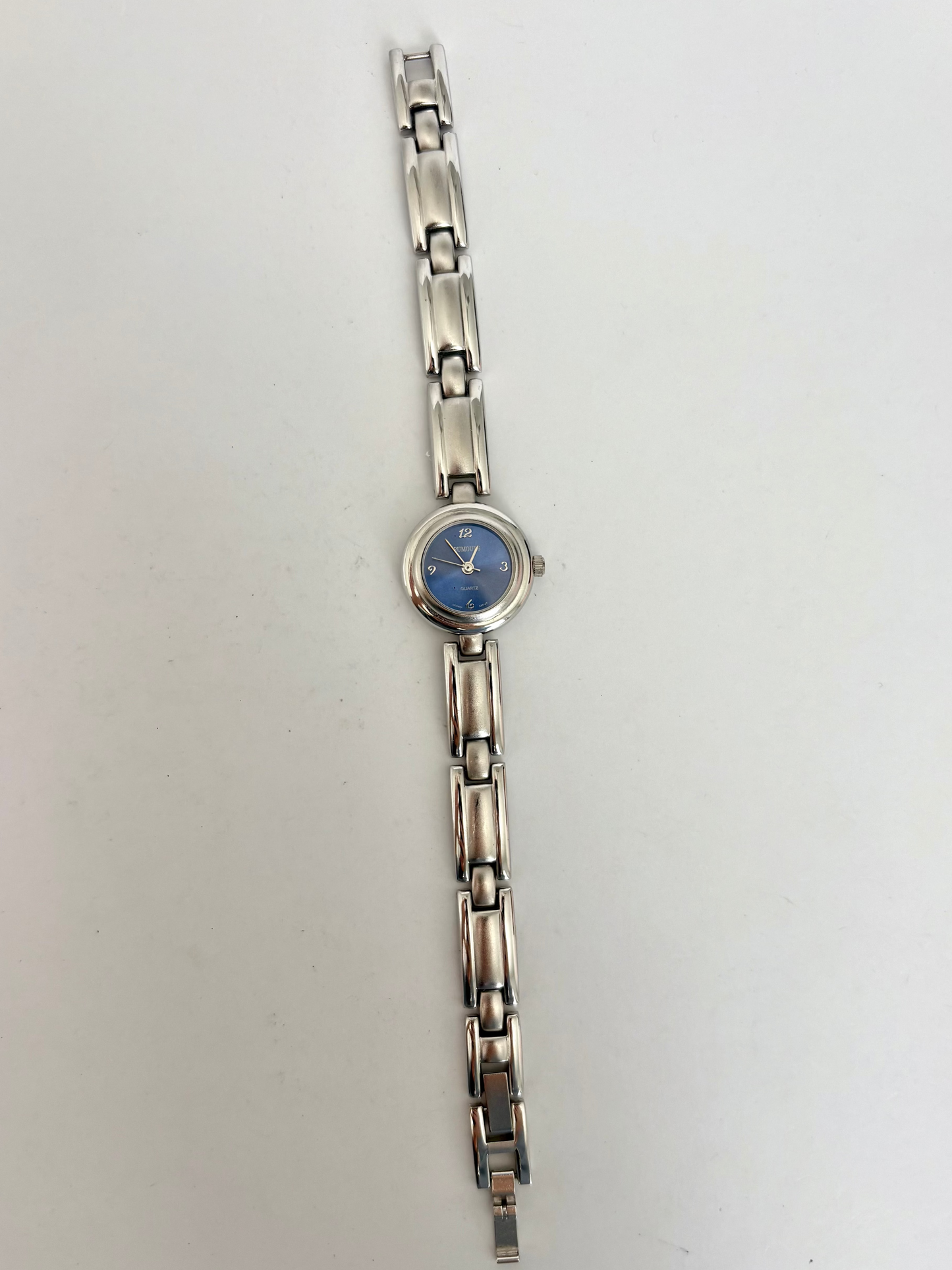 Rare Vintage Silver with Blue Dial Womens Watch
