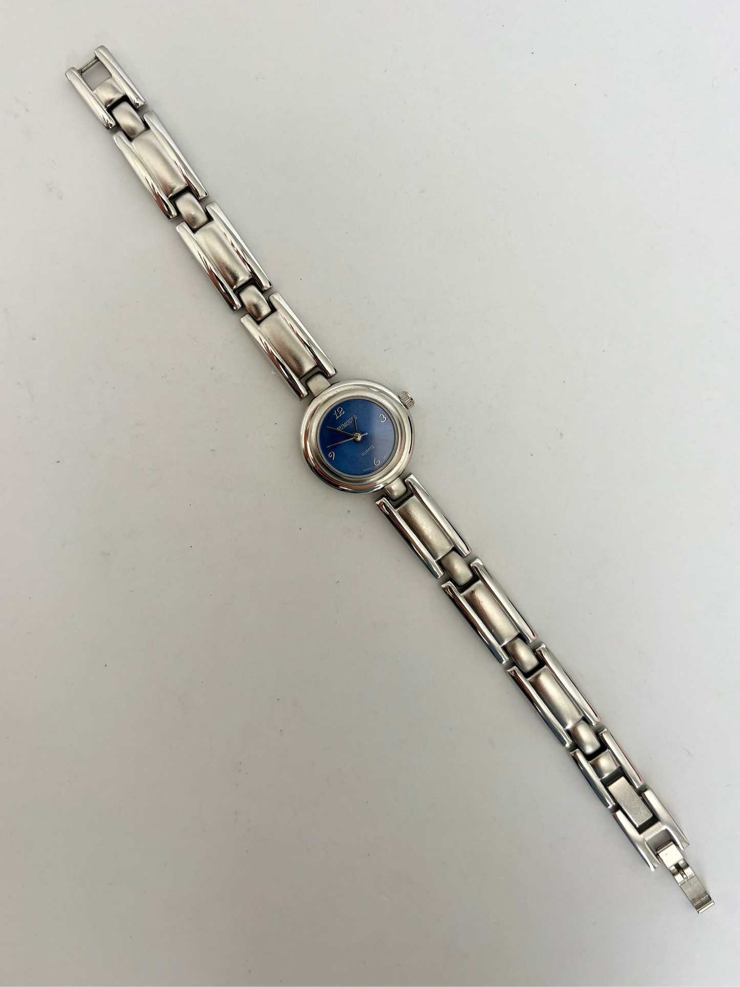 Rare Vintage Silver with Blue Dial Womens Watch