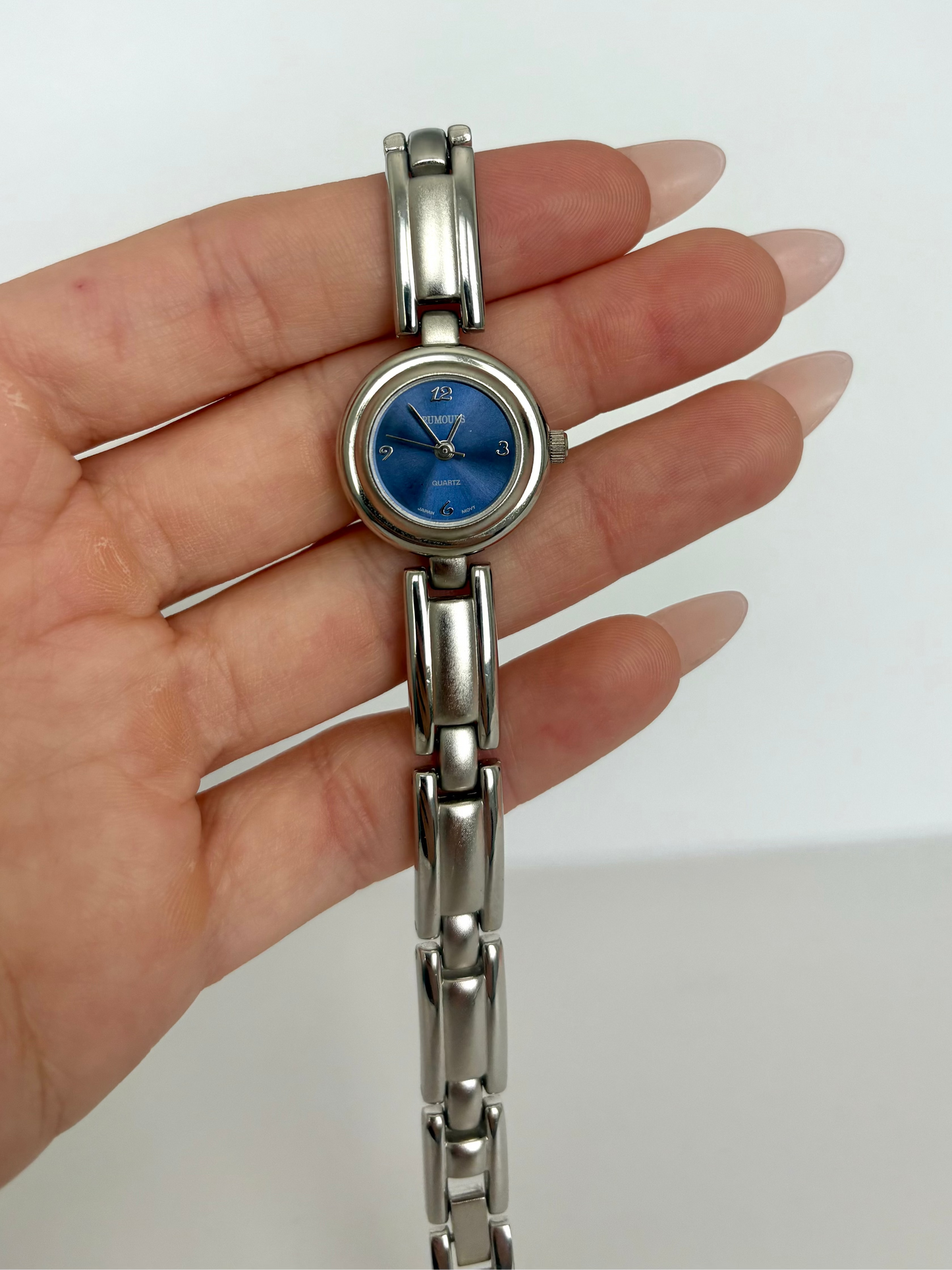 Rare Vintage Silver with Blue Dial Womens Watch
