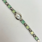 Rare Vintage Silver with Green Detail Womens Watch