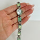Rare Vintage Silver with Green Detail Womens Watch