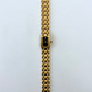 Rare Vintage Gold Toned Black Dial Rectangle Womens Watch