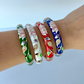 Cloisonne Bracelet Flowers Gold Bangle