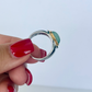 Sage Oval Two Toned Ring