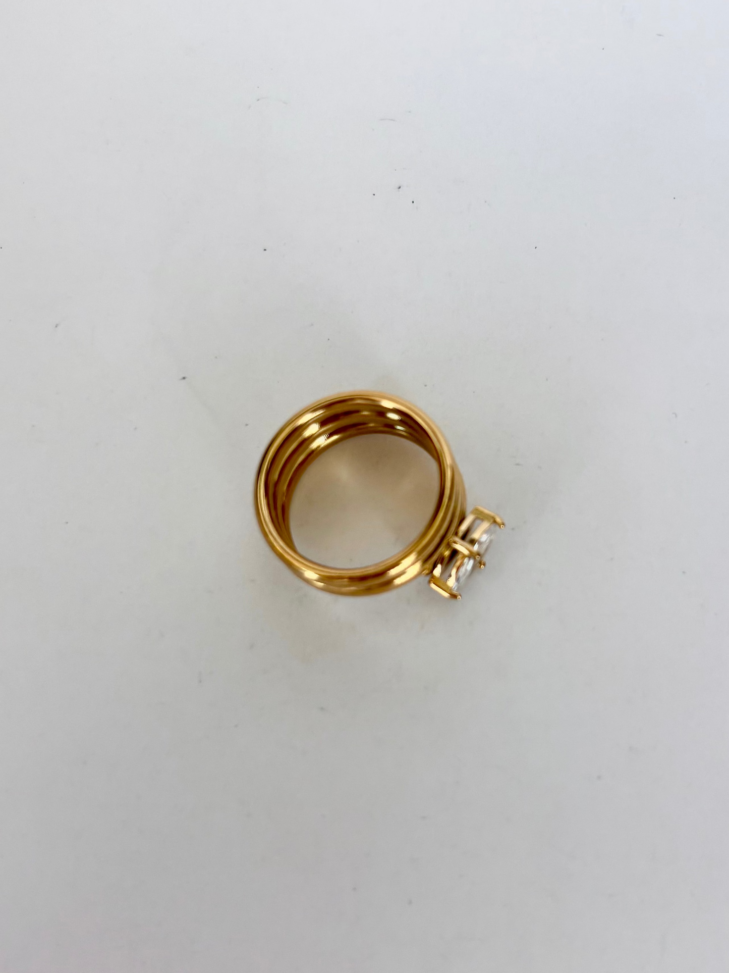 Layered Diamond 18k Gold Ring