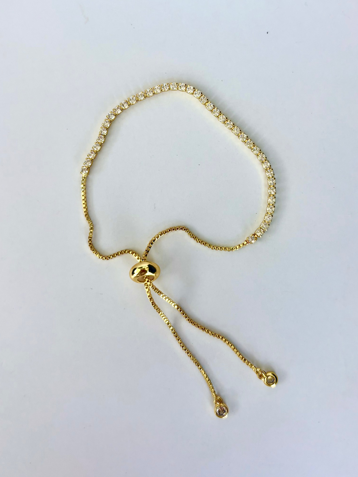 Dainty Gold Toned Tennis Bracelet