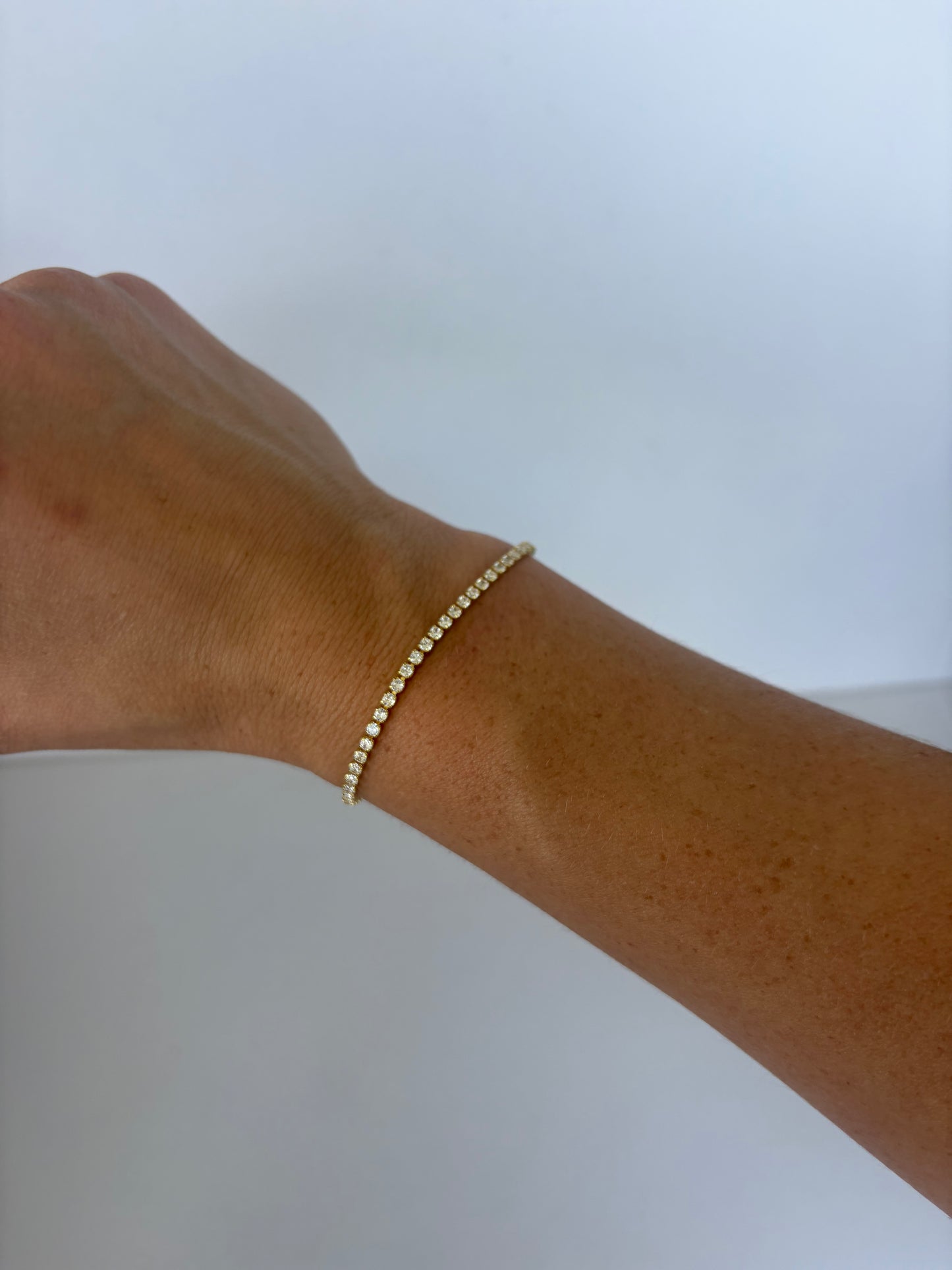 Dainty Gold Toned Tennis Bracelet