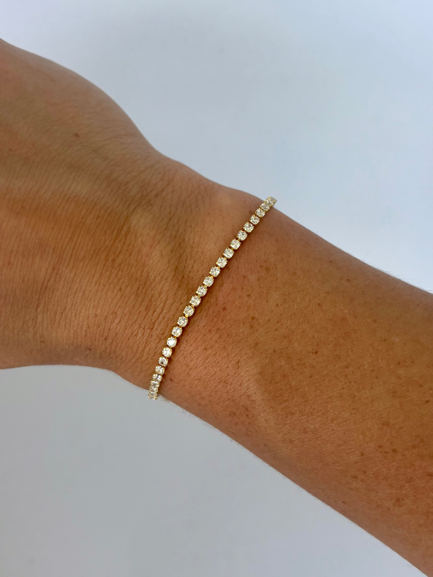 Dainty Gold Toned Tennis Bracelet