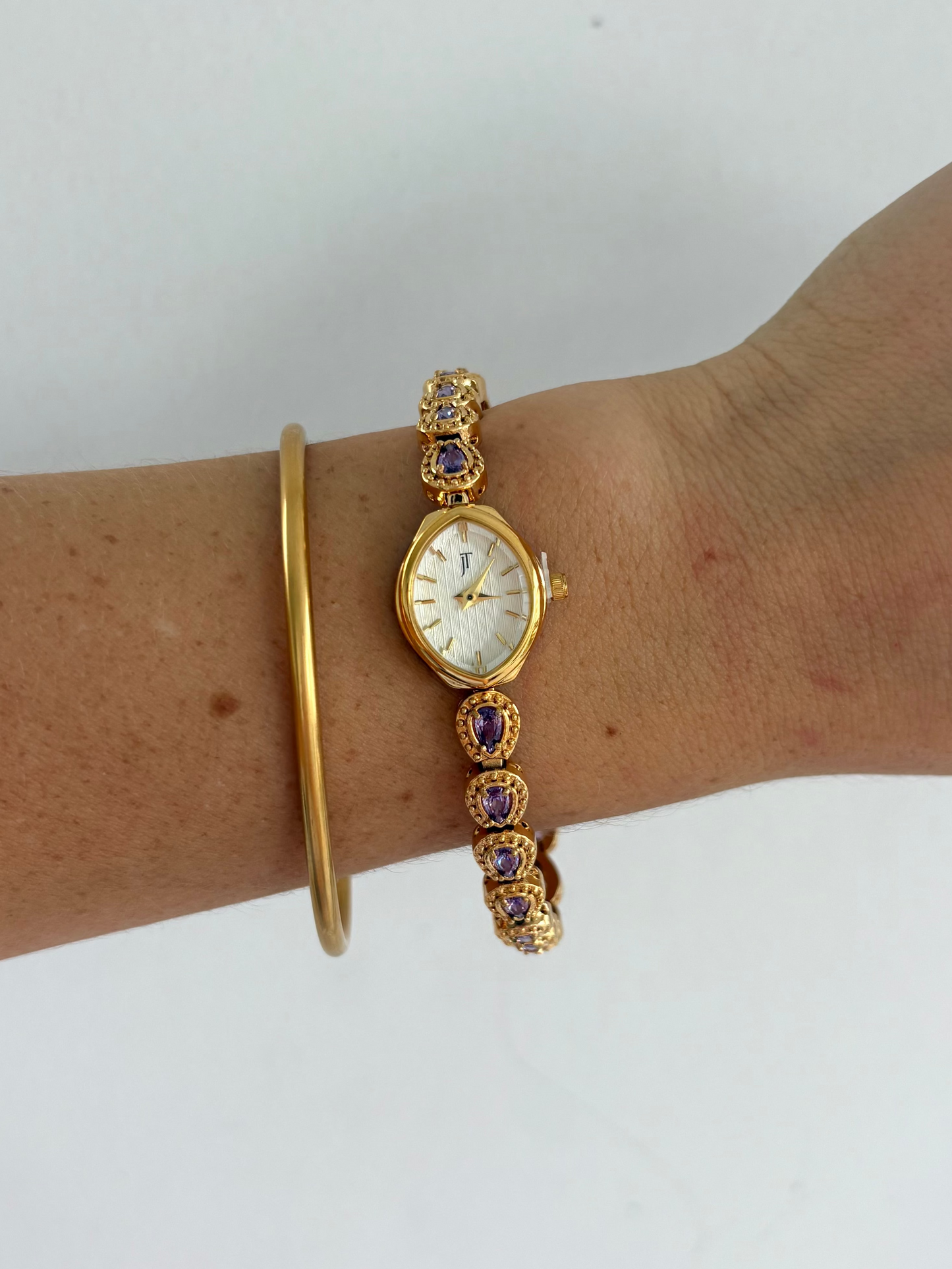Jo Violet Vintage Purple Diamond Gold Women’s Watch Dainty