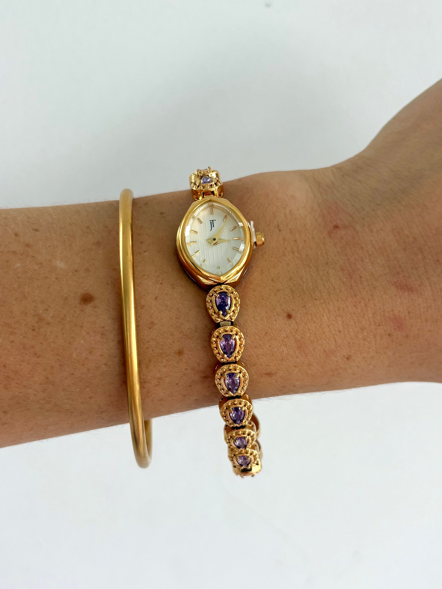 Jo Violet Vintage Purple Diamond Gold Women’s Watch Dainty