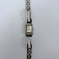 Rare Vintage Silver Toned Rectangle Face Womens Watch