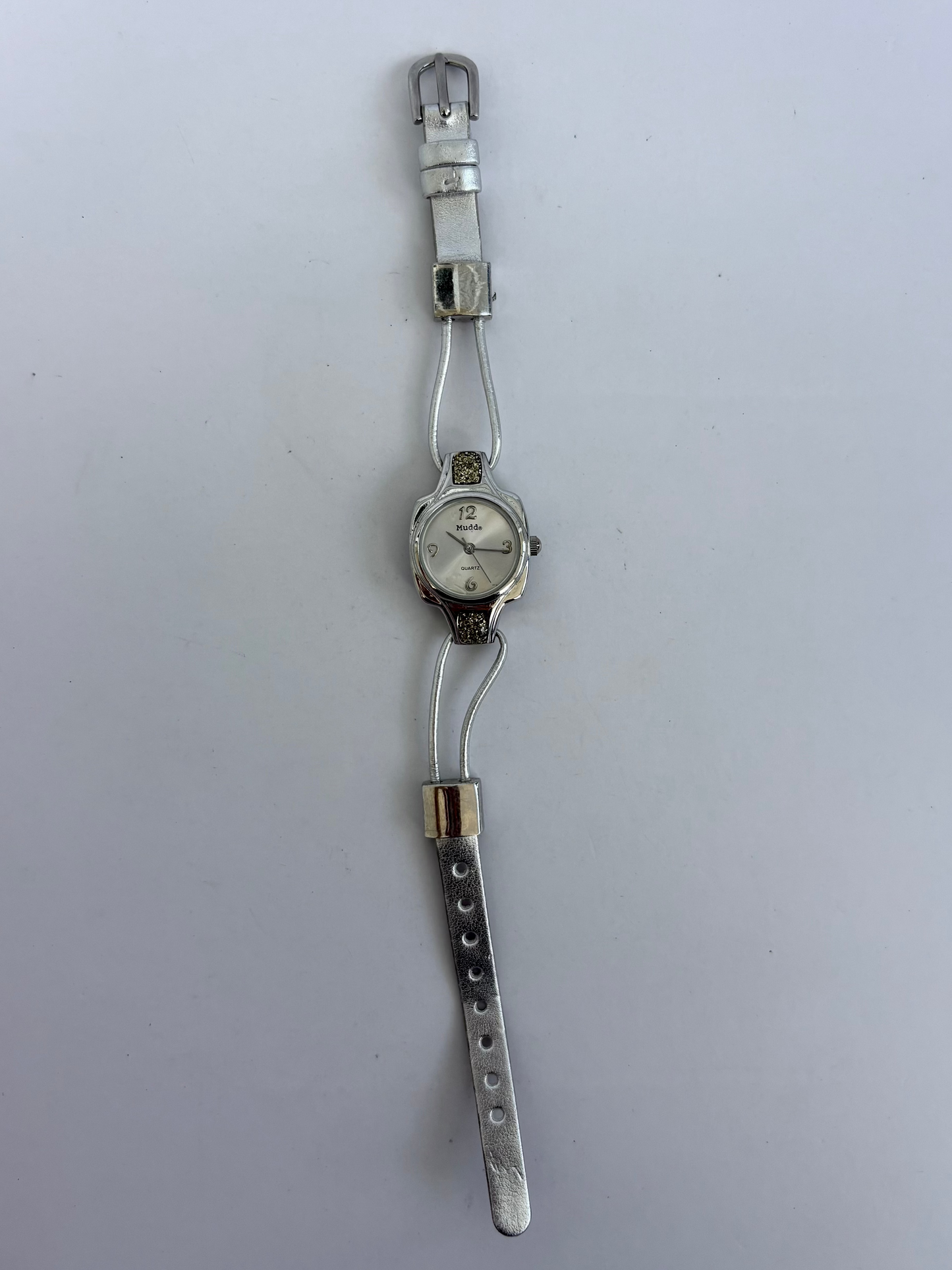 Rare Vintage Silver with Green Detail Womens Watch