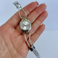 Rare Vintage Silver with Green Detail Womens Watch
