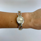 Rare Vintage Silver with Green Detail Womens Watch