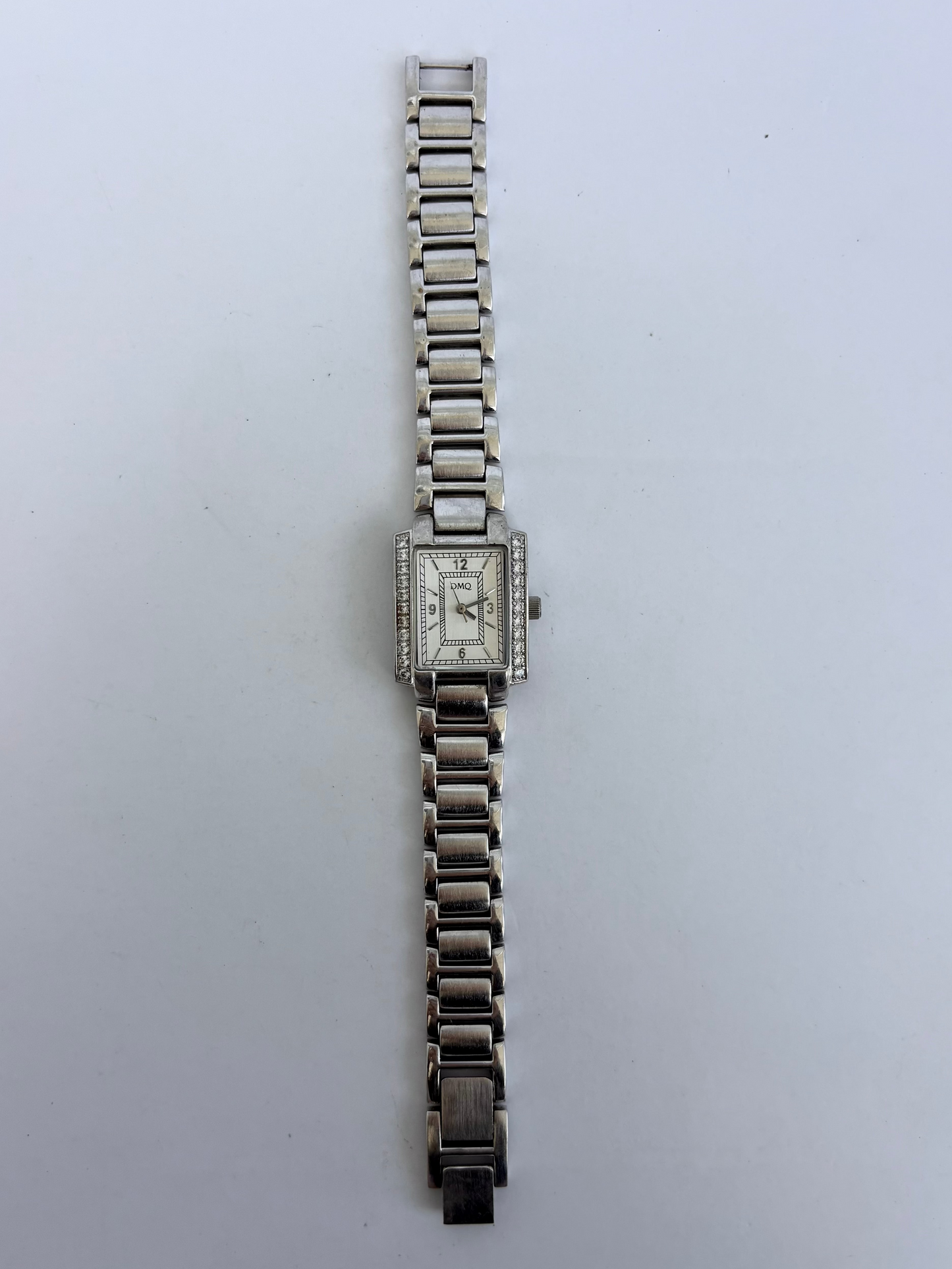 Rare Vintage Rectangle Face Silver Womens Watch