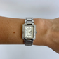 Rare Vintage Rectangle Face Silver Womens Watch