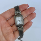Rare Vintage Rectangle Face Brighton Silver Womens Watch