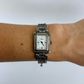 Rare Vintage Rectangle Face Brighton Silver Womens Watch